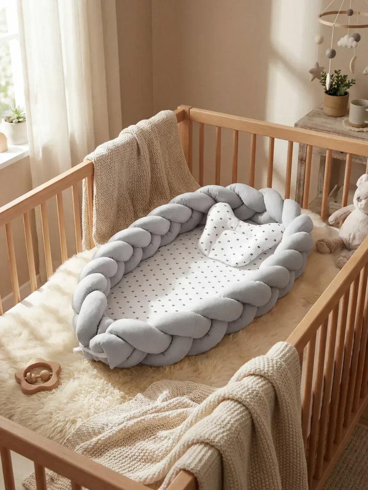 Reductor de cuna portátil y protector, ideal para colecho con tu bebé.