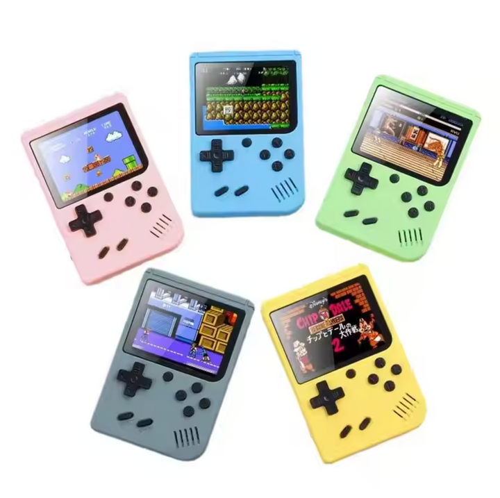 Consola de videojuegos retro con 400 clásicos, perfecta para el entretenimiento en viaje.