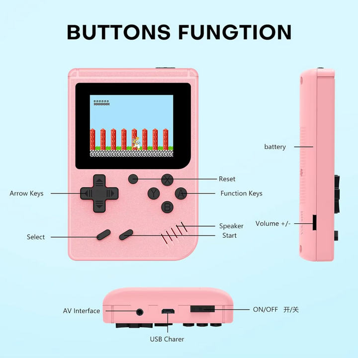 Consola portátil con 400 juegos retro, el gadget perfecto para los amantes de los clásicos.