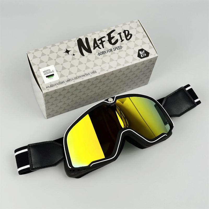 Gafas estilo clásico para motocicleta, lentes de protección UV, accesorio unisex para motoristas.