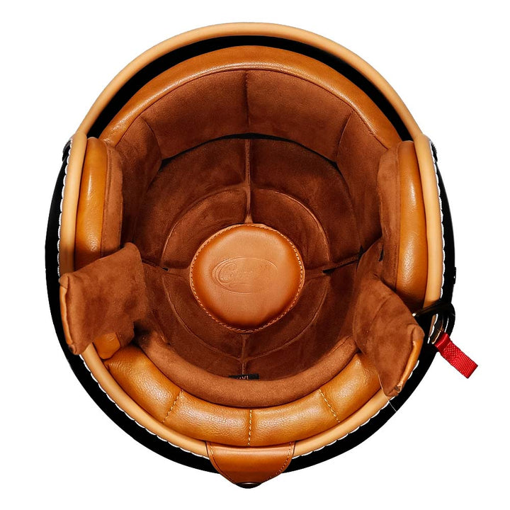 Estilo retro y seguridad: casco abierto ligero para tu motocicleta, con hebilla de liberación rápida.