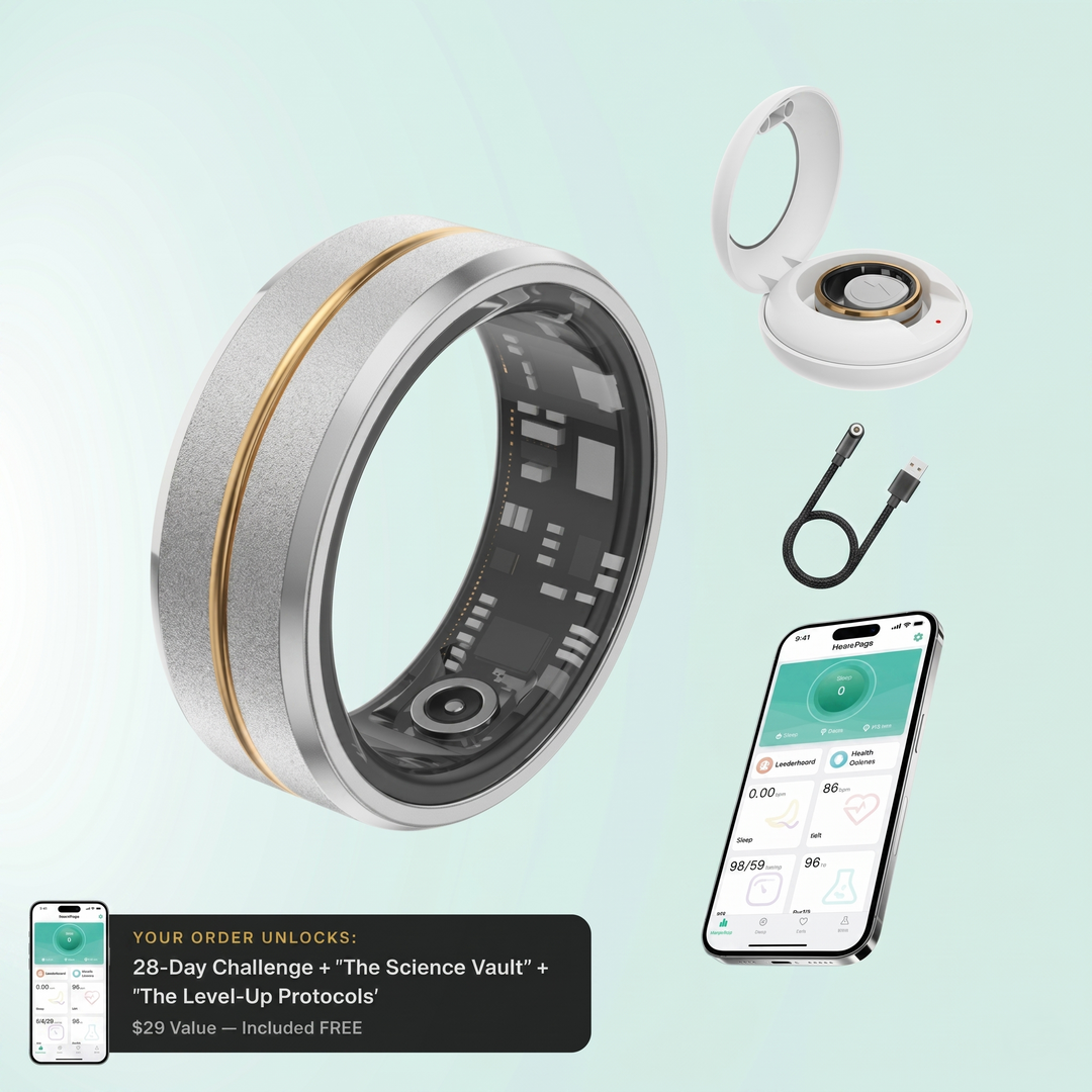 Anillo inteligente de salud unisex, monitoreo discreto de actividad física y sueño.