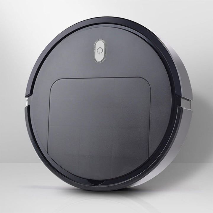 Aspiradora robot blanca 3 en 1 con funciones de limpieza automática para suelos. Ideal para un hogar moderno.