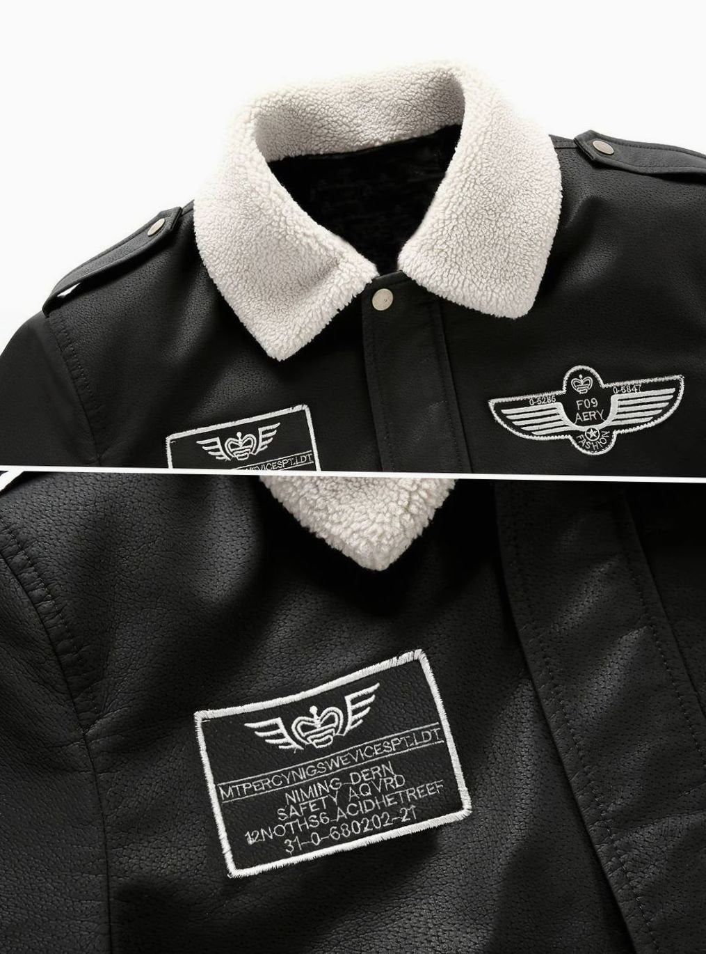 Cuello sherpa suave en chaqueta aviador hombre, abrigo ideal para el invierno.