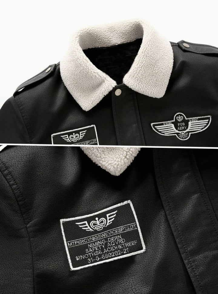 Cuello sherpa suave en chaqueta aviador hombre, abrigo ideal para el invierno.