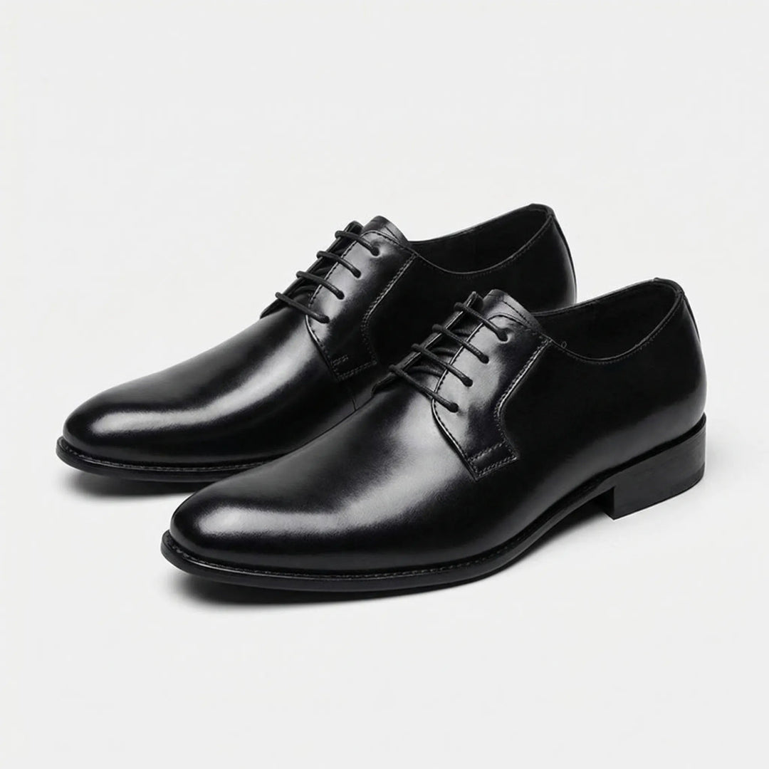 Blucher clásico de piel auténtica para hombre con cordones, zapato formal y duradero para oficina.