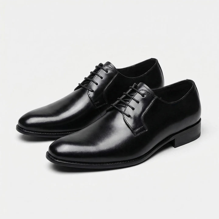 Blucher clásico de piel auténtica para hombre con cordones, zapato formal y duradero para oficina.
