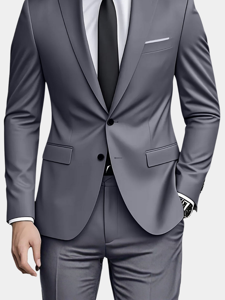 Traje de hombre slim fit azul marino, elegante y moderno para boda y eventos formales.