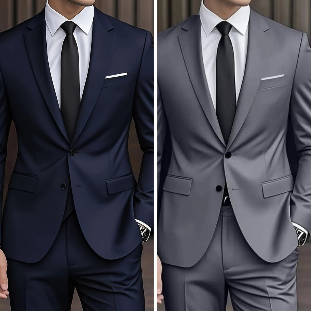 Conjunto formal gris, traje de hombre slim fit, para bodas y eventos modernos y sofisticados.
