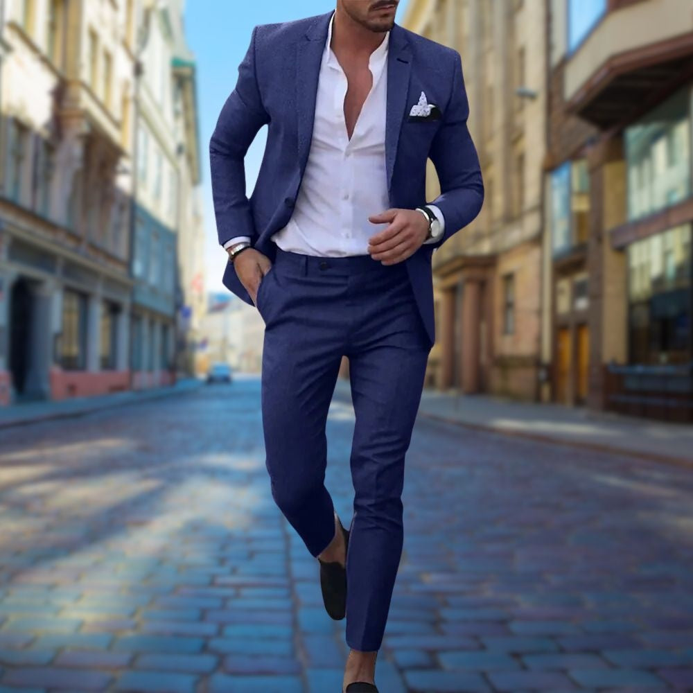 Traje slim fit para hombre, elegante y moderno. Ideal para negocios, bodas y eventos formales.