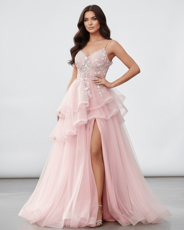 Vestido de encaje blanco para mujer, estilo maxi sin mangas, ideal para graduación o fiesta formal.