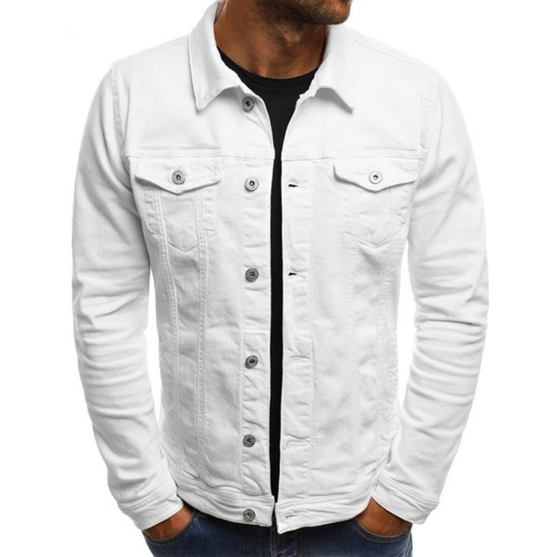 Chaqueta denim casual para hombre con ajuste relajado, perfecta para un look versátil de moda masculina.