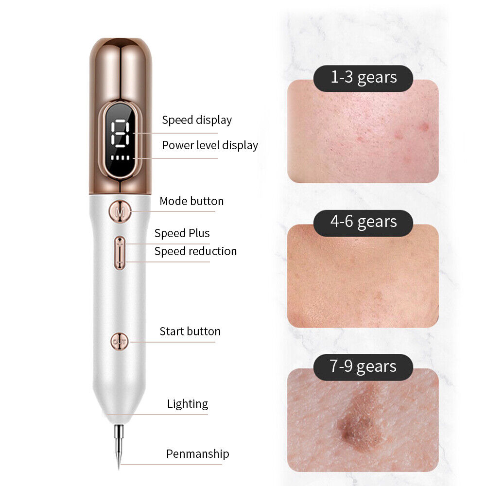 Gadget de belleza portátil con tecnología skin para eliminación de marcas, tatuajes pequeños y cuidado facial.