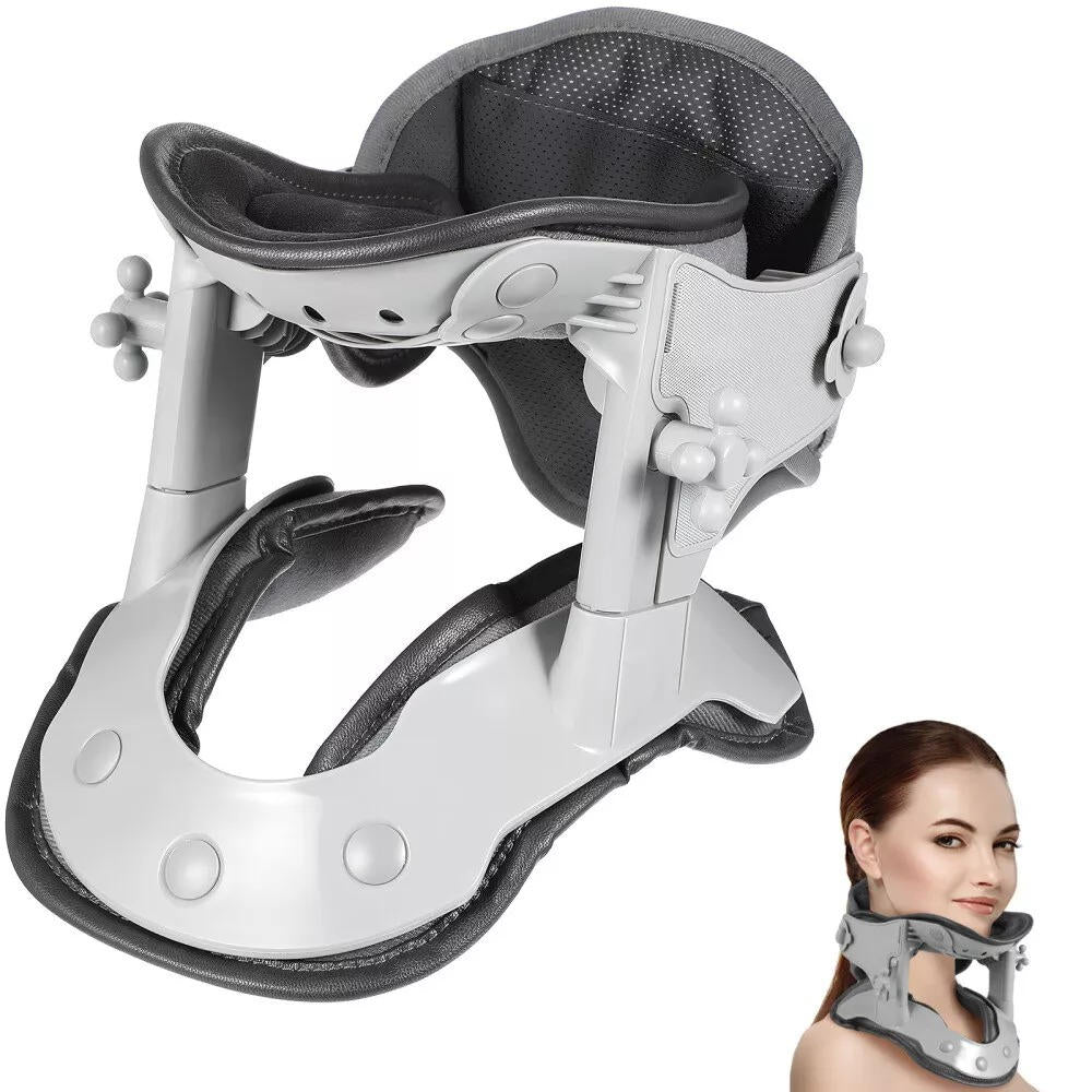 Tracción cervical versátil, ajustable para aliviar el dolor de cuello y mejorar la postura.