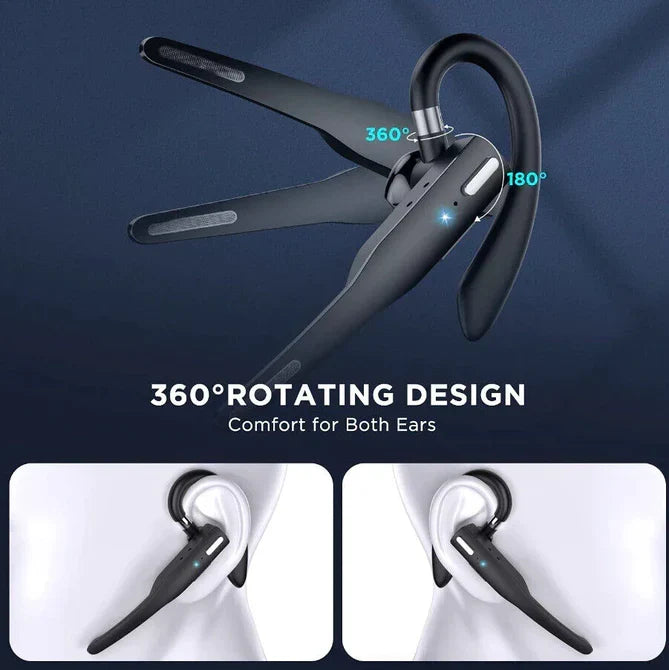 Auriculares Bluetooth manos libres con cancelación de ruido, perfectos para llamadas claras en oficina.