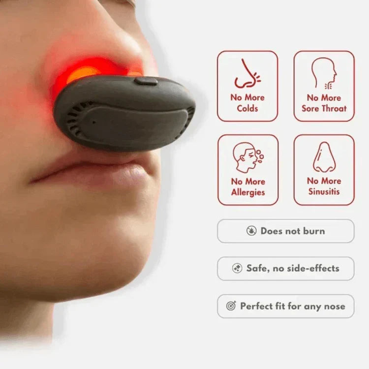 Tratamiento nasal infrarrojo para sinusitis crónica y alergias estacionales. Mejora tu bienestar.