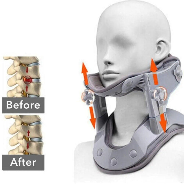 Recuperación cervical con dispositivo de tracción. Reduce el dolor de cuello y mejora movilidad.