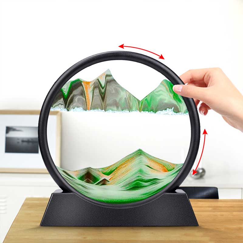 Arte de arena cinética 3D, reloj decorativo para escritorio que crea patrones relajantes.