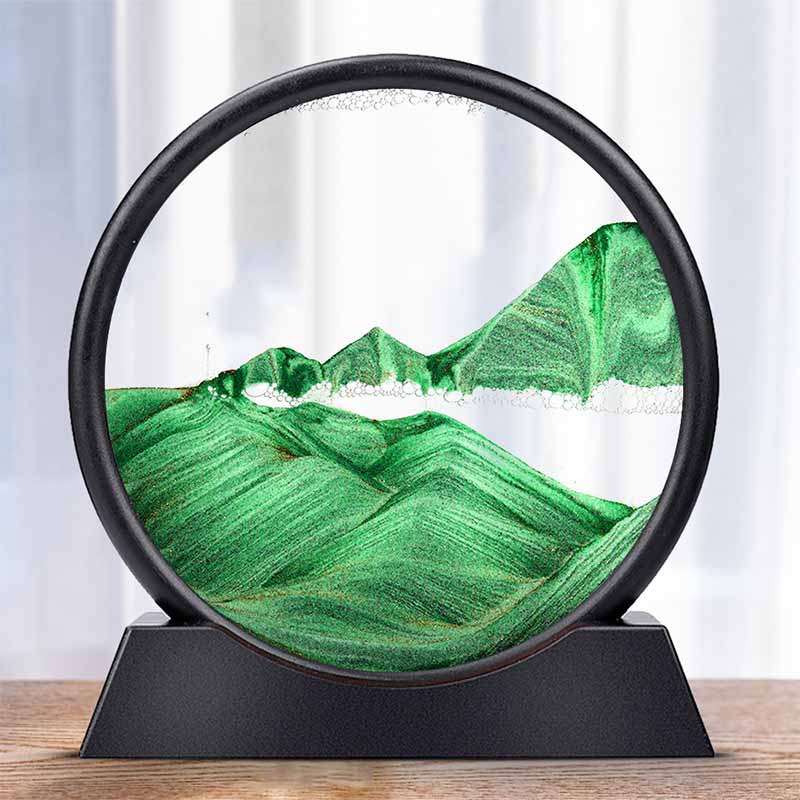 Impresionante reloj de arena 3D con arena cinética, elemento decorativo hipnótico para cualquier mesa.