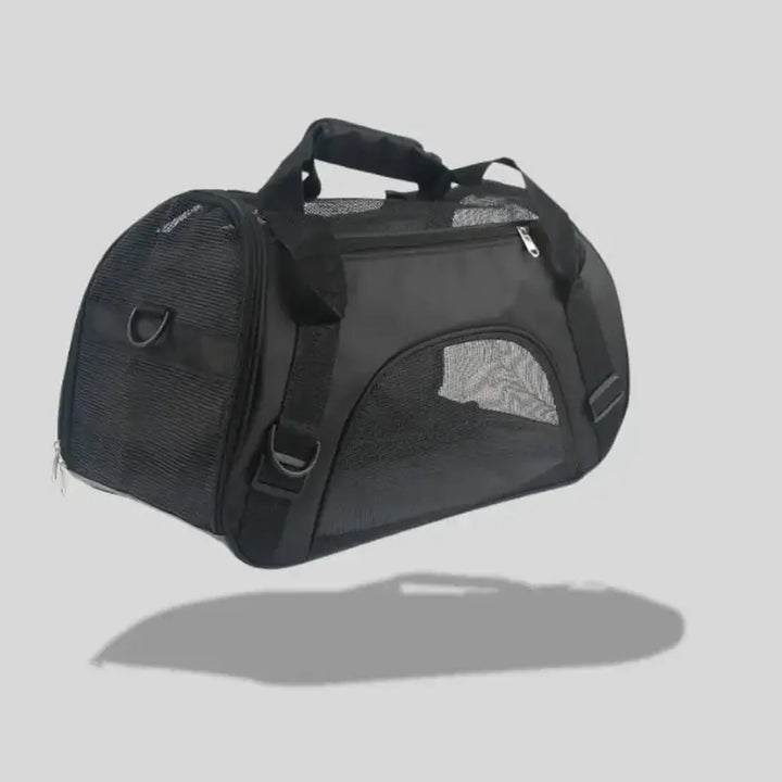 Bolso de transporte duradero para gatos, con malla transpirable y base cómoda para viajes largos.