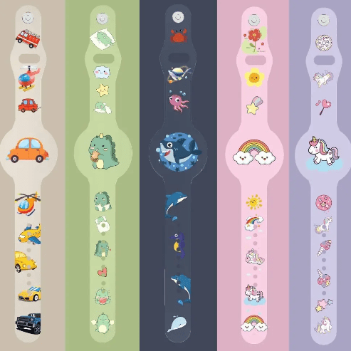 Accesorio de rastreo GPS para niños: pulsera Airtag con motivos de dinosaurios. Ideal para la seguridad diaria.