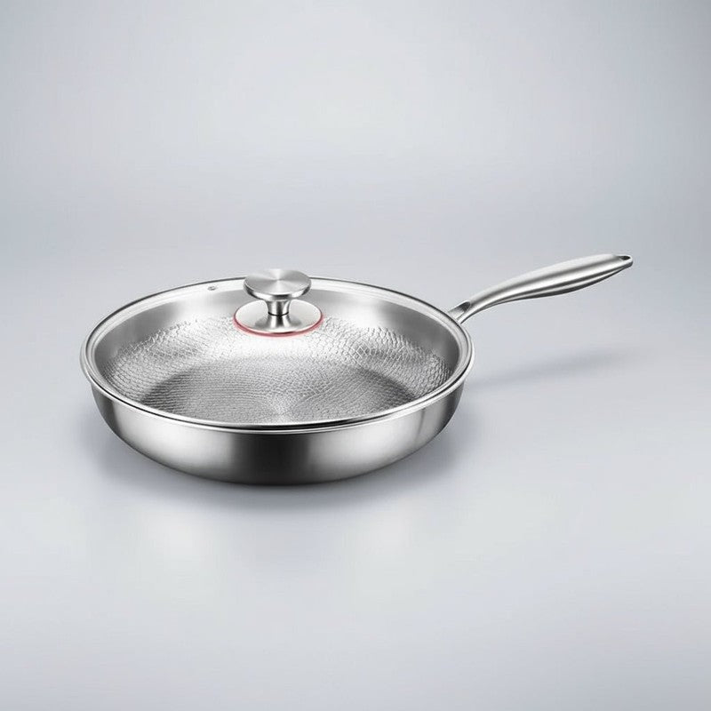 Utensilio de cocina: sartén de titanio martillada antiadherente, fácil limpieza y cocción sin grasa.