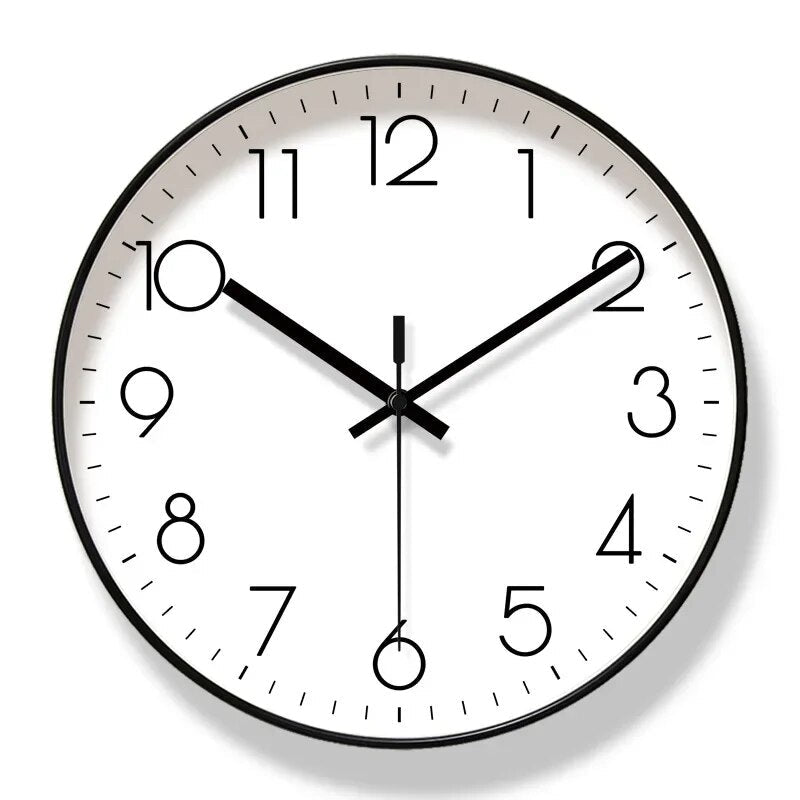 Minimalista reloj de pared, estilo nórdico silencioso, perfecto para oficinas y casas.