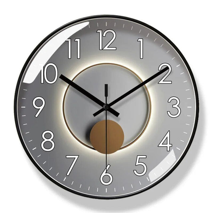 Reloj de pared moderno y silencioso, estética nórdica para el hogar, lectura clara.