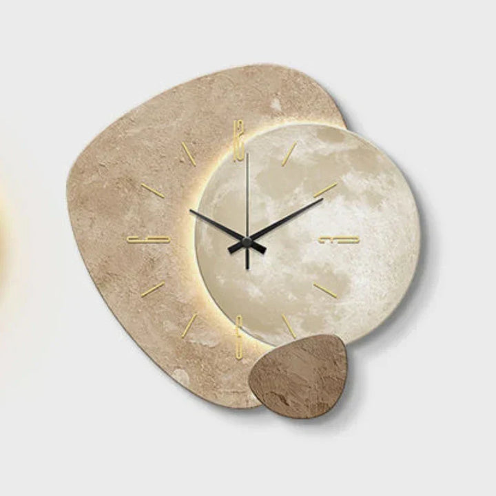 Reloj de pared escandinavo con luz LED brillante, diseño de lujo para un toque moderno en el hogar.