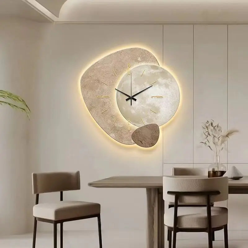 Reloj de pared de lujo con LED, diseño escandinavo moderno, la pieza central perfecta para tu hogar.