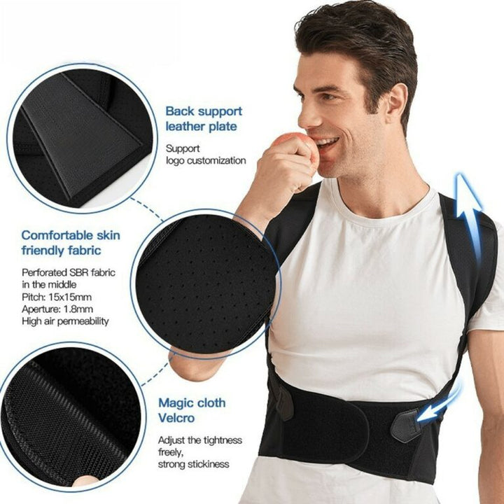 Cinturón corrector de postura para alineación espinal, ajustable y discreto, ideal para tu salud de espalda.