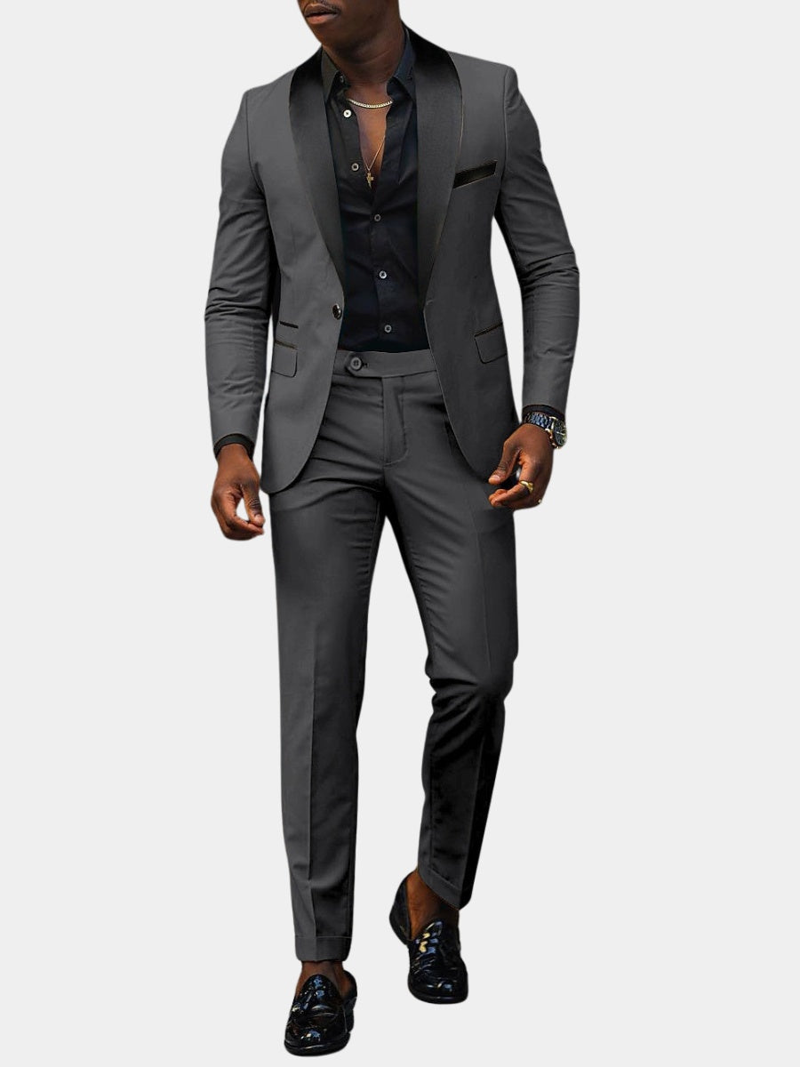 Traje de novio elegante corte ajustado para hombre, ideal boda y eventos.
