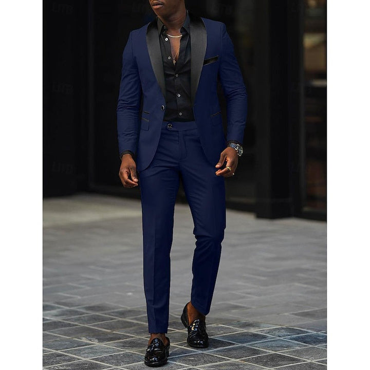 Traje formal hombre slim fit, ideal para novios en su día especial.