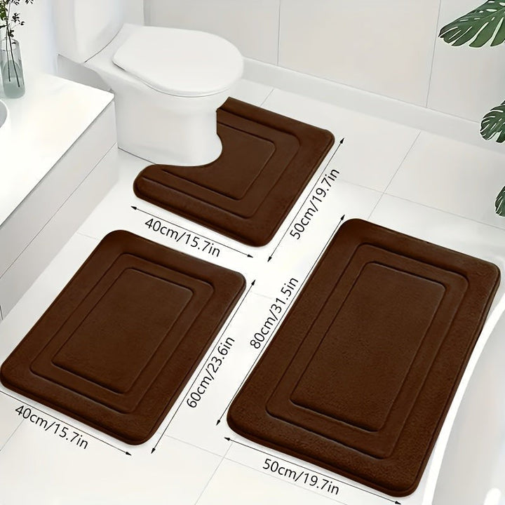 Alfombra de baño rectangular, parte del set antideslizante. Ideal para duchas y bañeras.