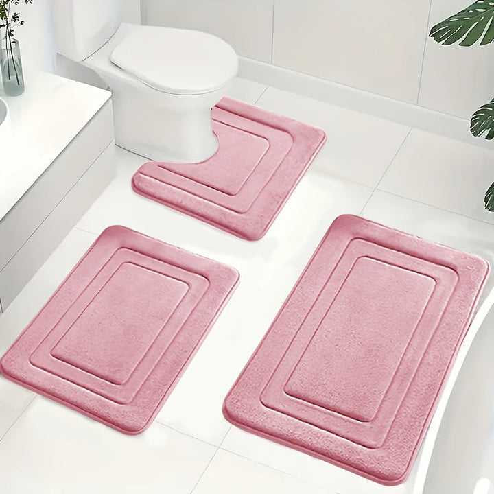 Set completo de alfombrillas de baño. Incluye alfombra U, piezas antideslizantes de alta calidad.