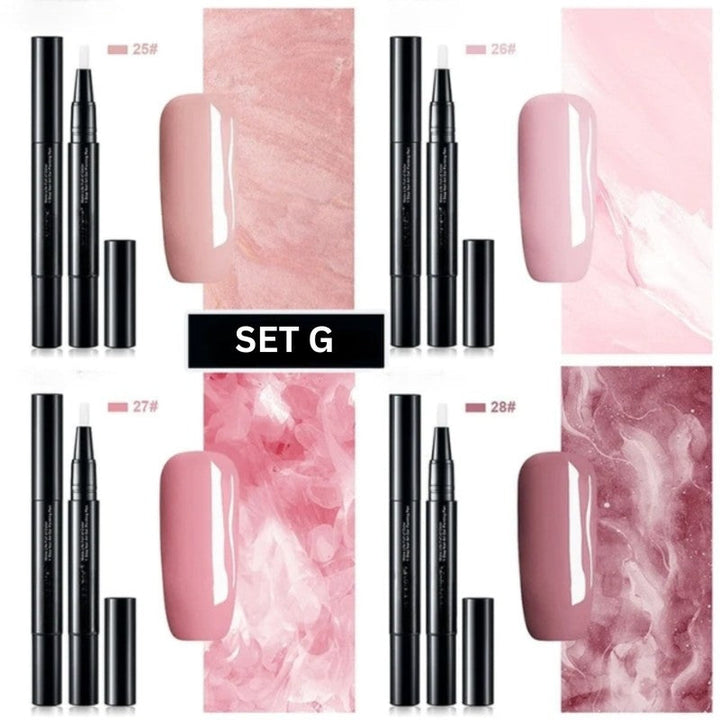 Esmaltes de uñas tipo gel en barra. Kit de precisión para manicura y decoración de uñas fácil.
