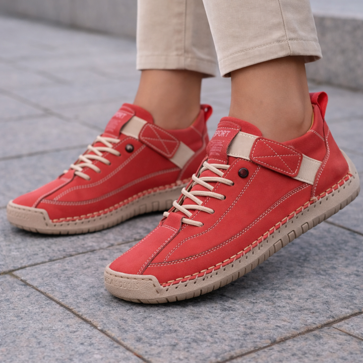 Modelo de zapatilla ortopédica para mujer, garantiza confort y estabilidad al caminar.