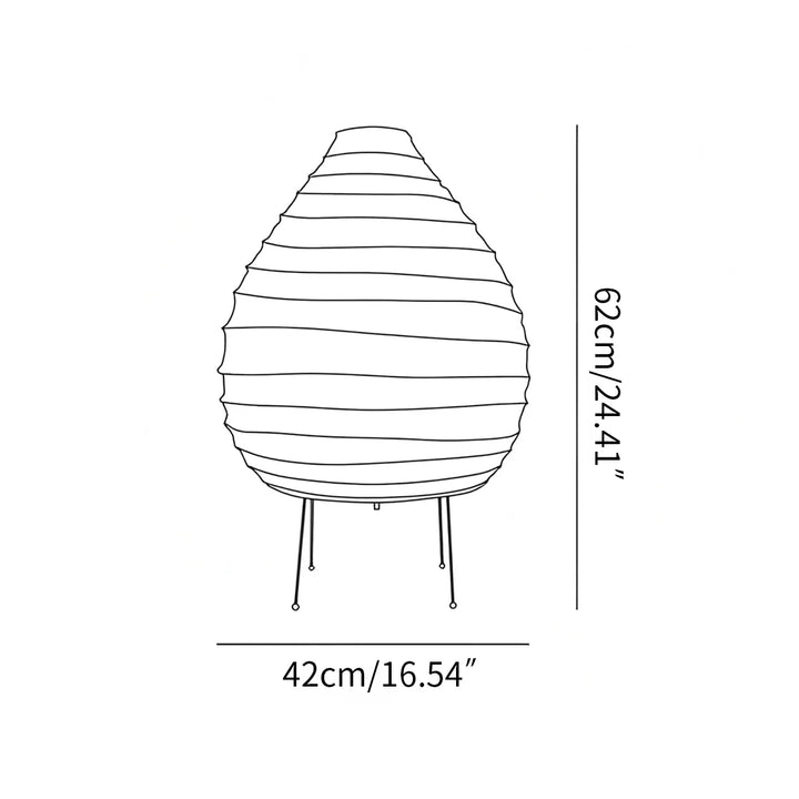 Iluminación LED suave con lámpara de mesa Akari 22N, ideal para dormitorio o sala de estar minimalista.