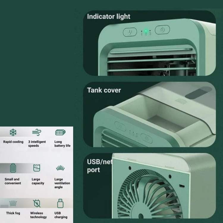 Diseño discreto y compacto de aire acondicionado portátil, ideal para optimizar el espacio en casa.