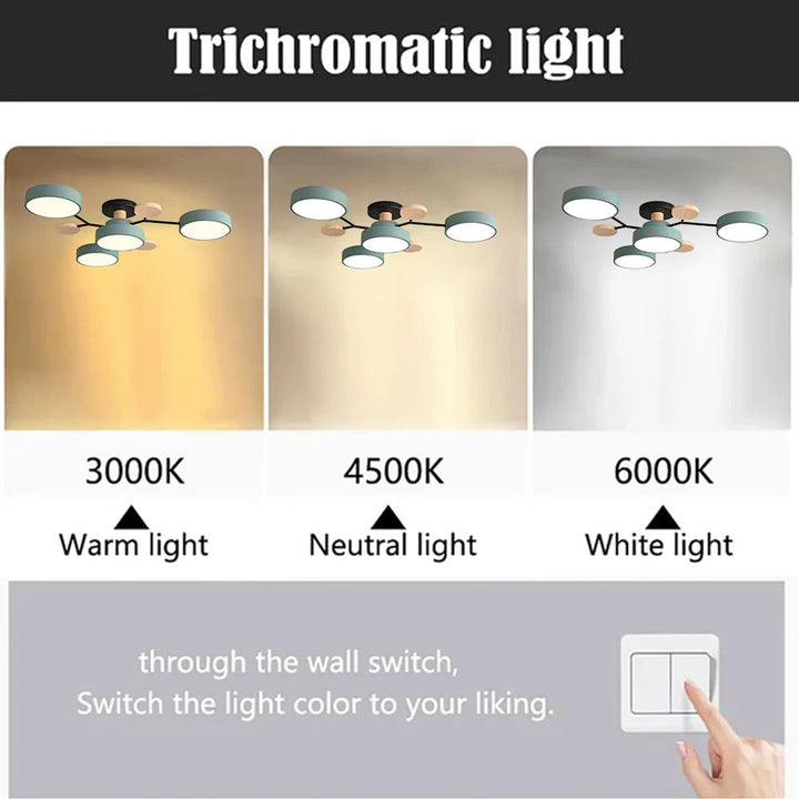 Lámpara de techo LED circular Halo, estilo minimalista para decoración interior.