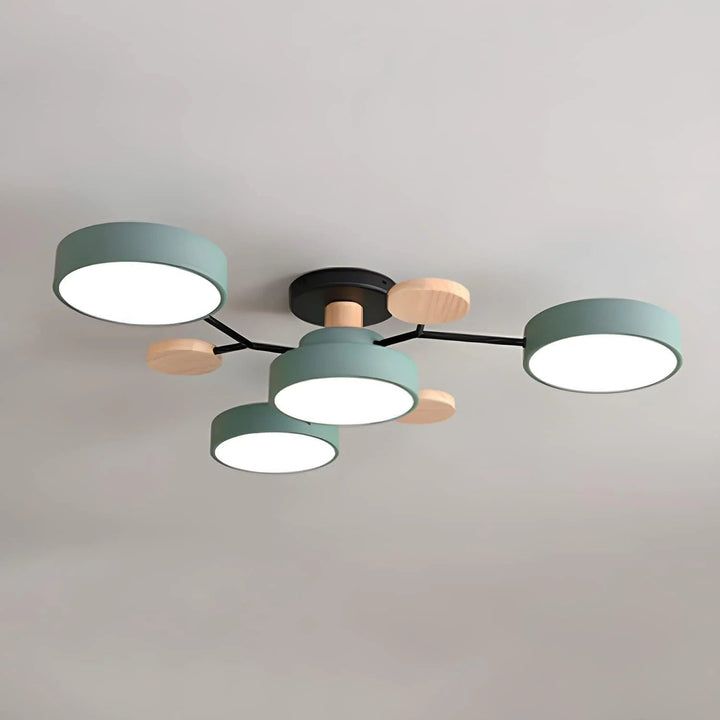Lámpara LED de techo Halo, iluminación contemporánea para oficinas y estudios.