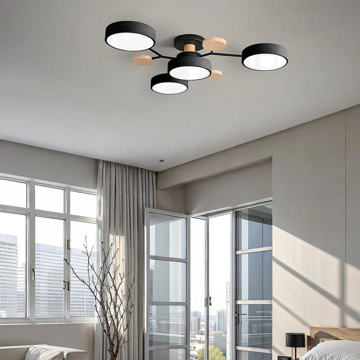 Lámpara LED de techo Halo, su luz difusa crea un ambiente relajante.