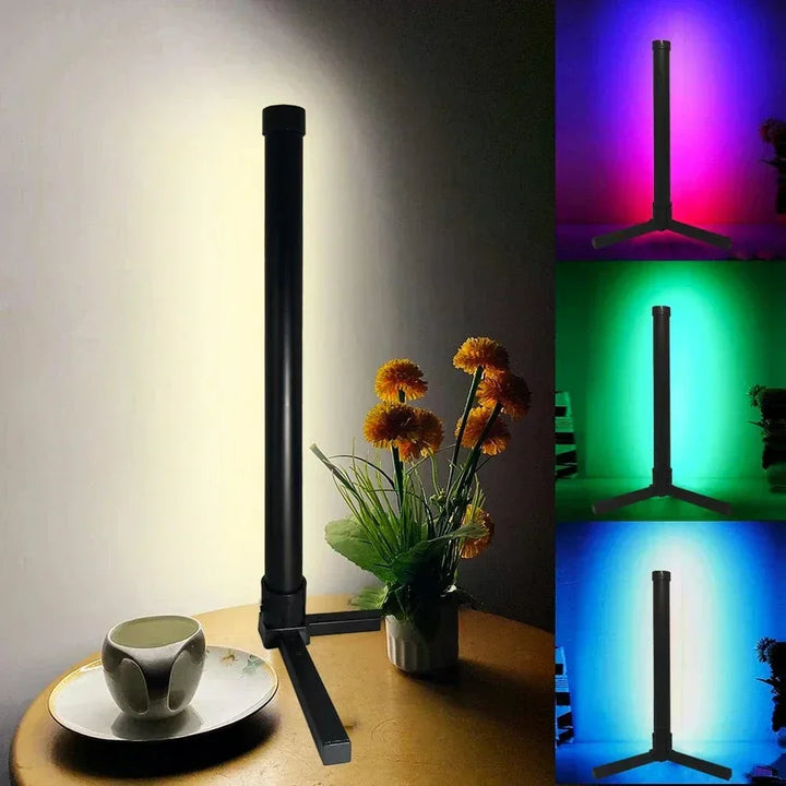 Lámpara de pie RGB inteligente con control remoto, iluminación moderna LED para esquinas, decora tu hogar.