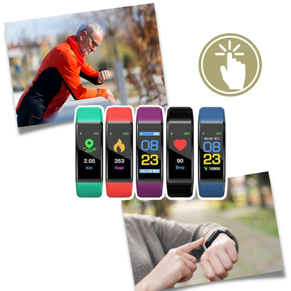 Reloj inteligente fácil de usar para personas mayores, interfaz intuitiva y acceso rápido a funciones de salud.