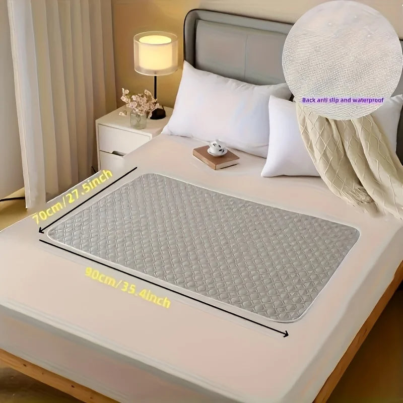 Protector de cama unisex para incontinencia, mascotas y postparto; impermeable, lavable y reutilizable.