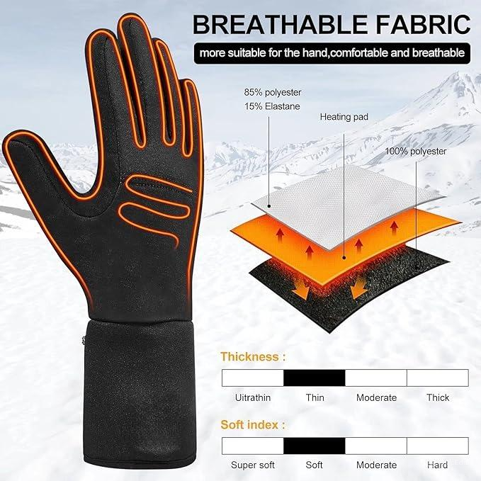 Guantes calentados térmicos unisex para esquí en nieve. Ideales para mantener las manos cálidas y cómodas.