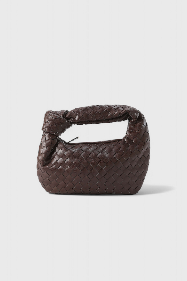 Refinado mini bolso satchel de mujer, cuero vegano tejido. Un complemento chic y compacto para cualquier estilo.