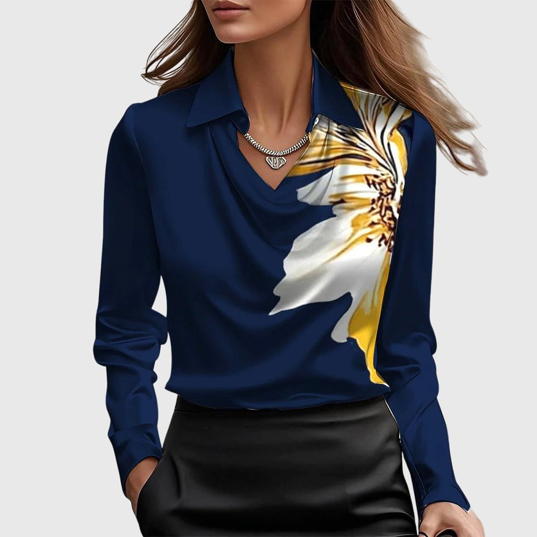 Blusa versátil de manga larga para mujer. Estilo casual o formal, ideal para cualquier ocasión elegante.