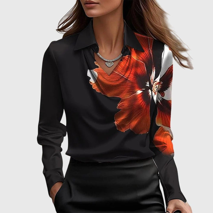 Blusa femenina y elegante de manga larga. Perfecta para un look profesional en la oficina o chic casual.