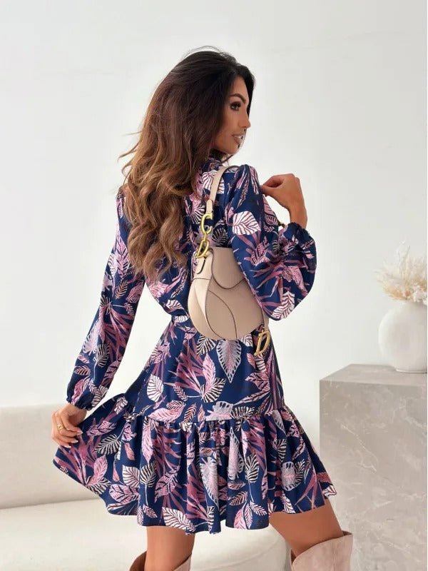 Vestido casual largo floral de mujer, perfecto para verano. Elegante y cómodo, con hermoso estampado para el día.